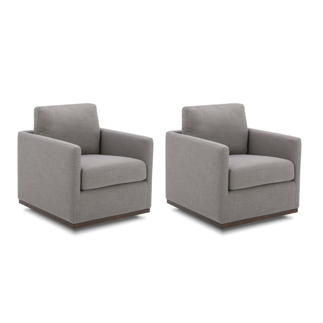 Bobbi Upholstered Swivel Armchair (Set of 2)